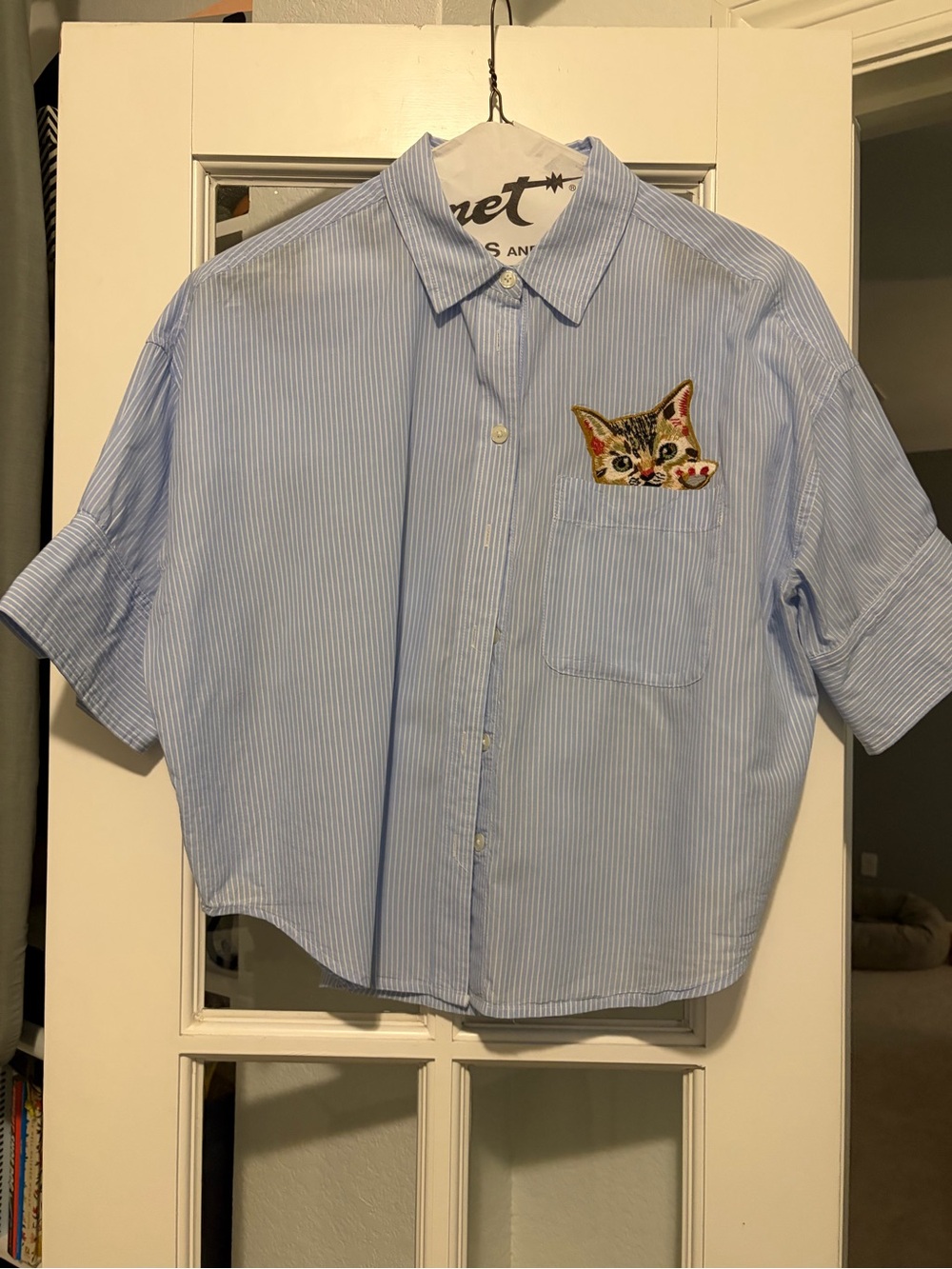 Maeve embroidered cropped oxford